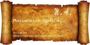 Maximovics Agád névjegykártya
